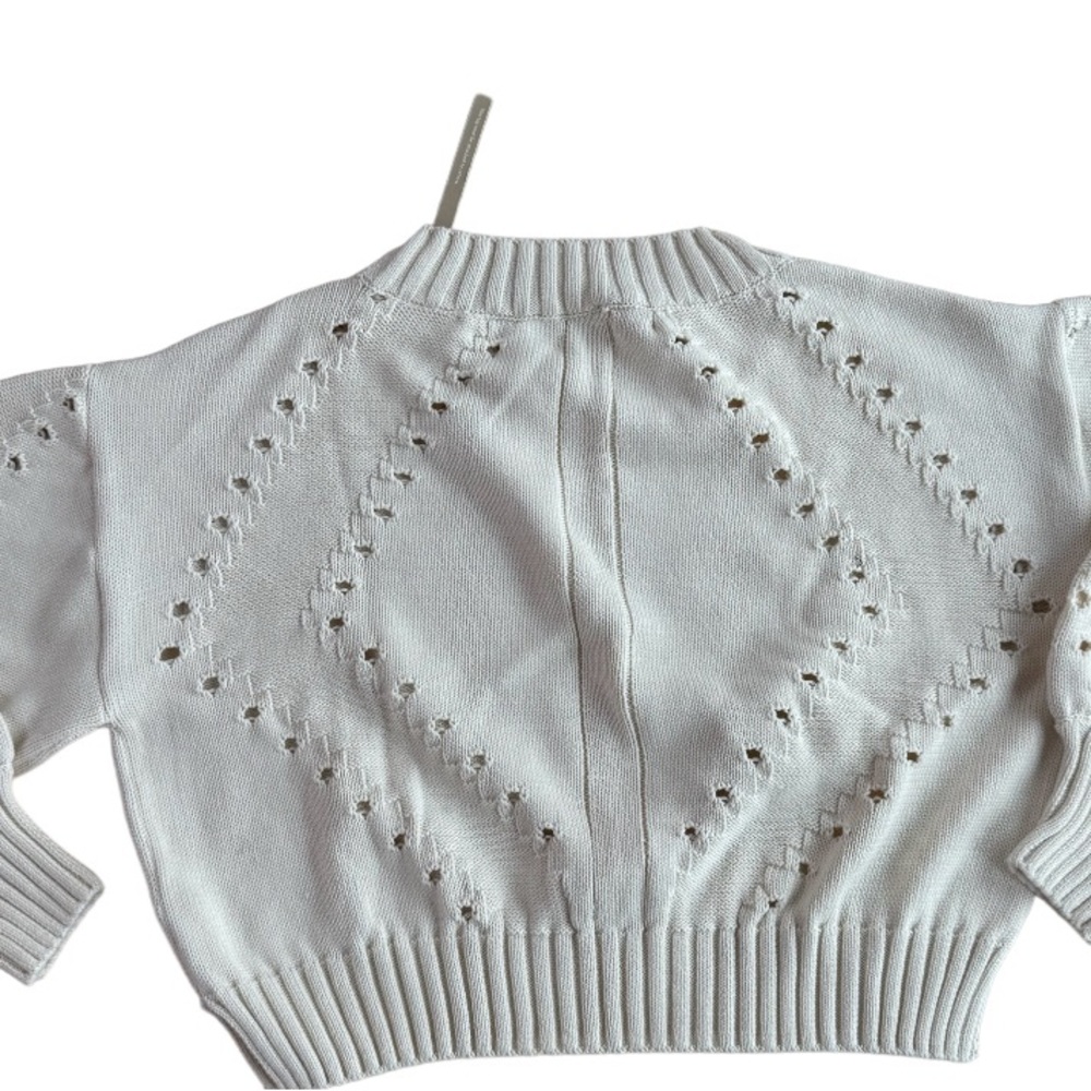 Cleobella Delaney NWT cropped puff sleeve organic cotton sweater size L - Picture 7 of 10